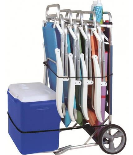 Caixa Térmica Azul 45,4 L 48 Qt Coleman Com Carrinho Mor