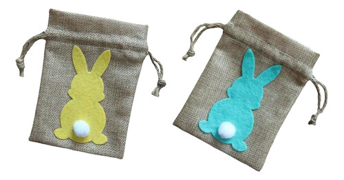 2 X Conejitos De Pascua Con Cordón, Decoración De Yute, 14