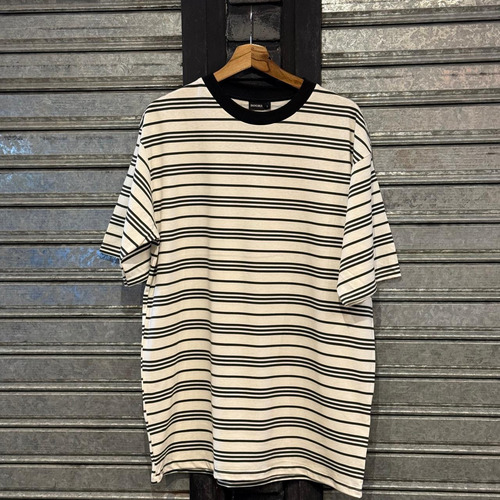 Remera Oversize Unisex Dogma Rayada 20/1 De Algodon Heavy
