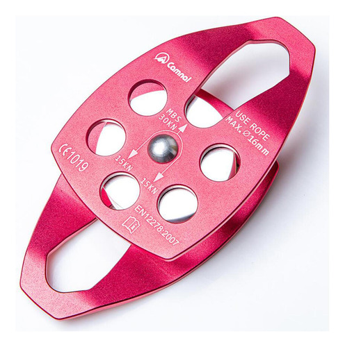 30kn Polea Encaja Para 16mm Cuerda De Escalada Aparejo Rojo