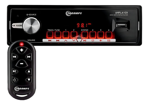 Reproductor de radio MP3 Taramps Amplayer Bluetooth USB, 4 x 100 W, 400 W