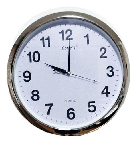 Reloj De Pared Analogico Redondo Mediano 25cm Plateado