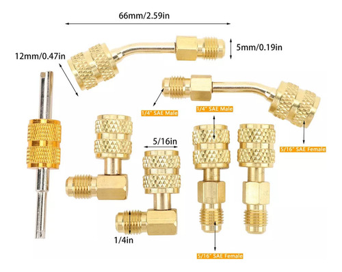 Kit Adaptador R410a, Conector E De Manguera De Refrigerante