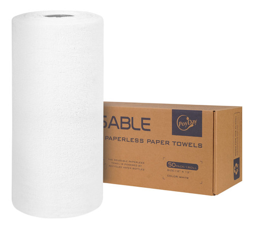 Toallas De Papel Reutilizables Lavables En Rollo: Paquete De