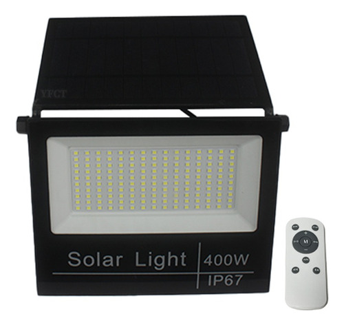 Refletor Solar Led 400w Placa Prova Dágua Dobrável Ajustável Carcaça Preto Luz Branco-frio
