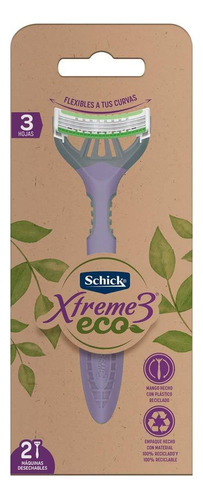 Schik xtreme3 mujer eco maquina de afeitar x 2 unidades