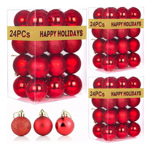 Juego De Bolas De Árbol De Navidad, 72 Piezas, 6 Cm, 6 Color