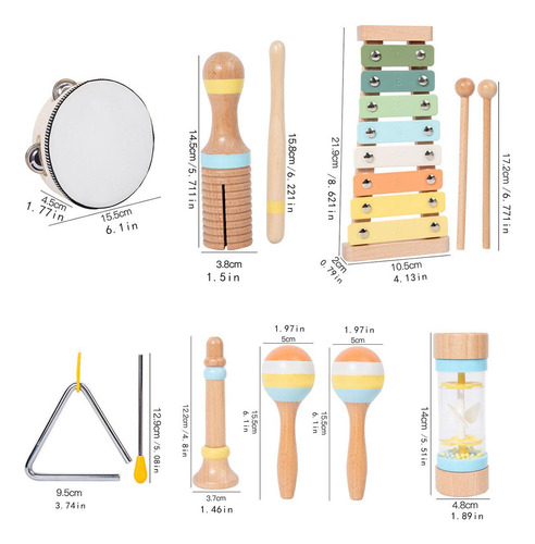 Instrumentos Musicais Infantis, Instrumentos De 8 Unidades