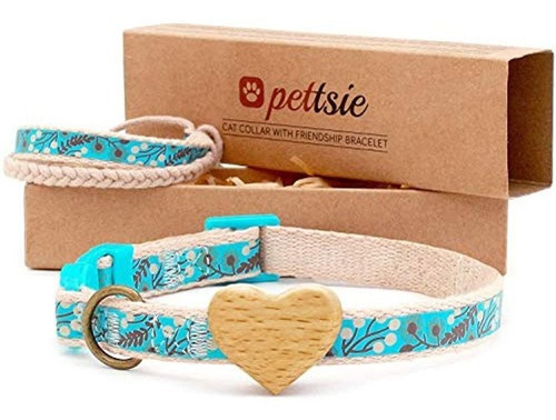 Pettsie Breakaway Safety Cat Collar De Corazon Con Pulsera