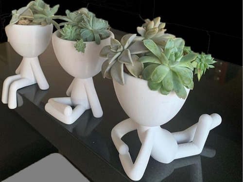 Imagem 8 de 10 de Vasos Robert Plant Suculentas. Pronta Entrega Kit C/4 Branco