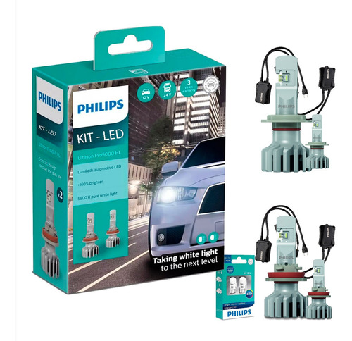 Kit Super Led Philips Ultion H7 + H11 + T10 + Canbus Philips