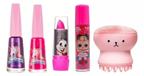 Kit beleza Fashion Teen Maquiagem Esmalte Barbie Bolsa Infantil