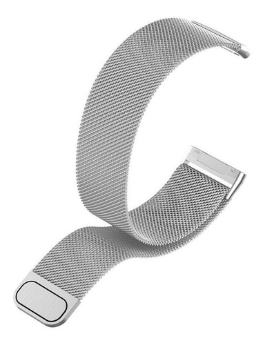 Pulseira Magnetica Milanese Compativel Com Fitbit Versa 4 Cor Prata