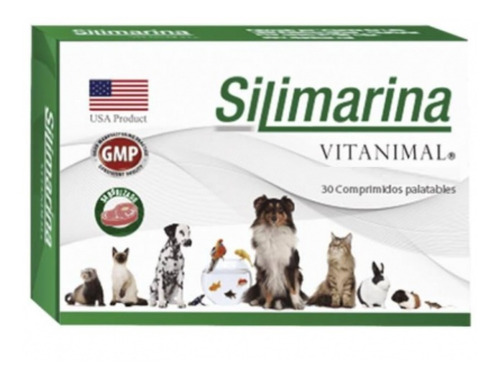 Imagen 1 de 1 de Silimarina Vitanimal 30 Comprimidos Suplemento Perro Y Gato