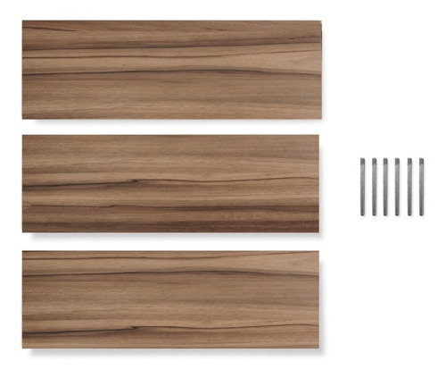 Set De 3 Repisas Flotantes Minimalistas Madera 50x15 Cm Color Lombardia