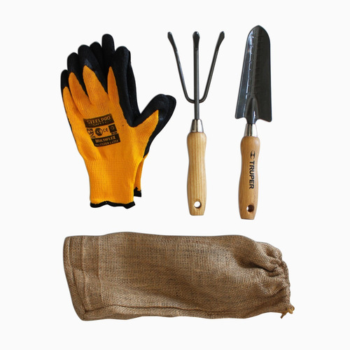 Imagen 3 de 4 de Kit Jardineria Pala Y Rastrillo + Par De Guantes Mos Cuotas