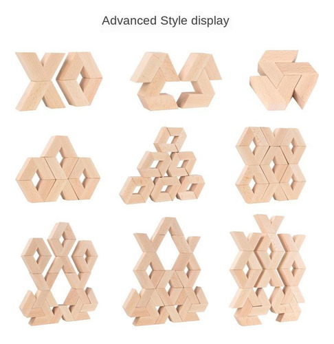En Forma De V Bloques De Construcción De Madera 3d Juego