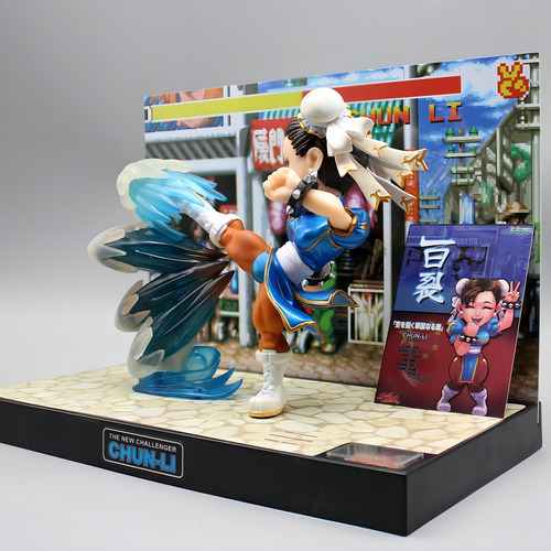Plataforma Com Estátueta Chun-li Street Fighter C/luz Led