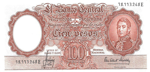 Billete 100 Pesos Moneda Nacional Bottero 2073 Excelente+