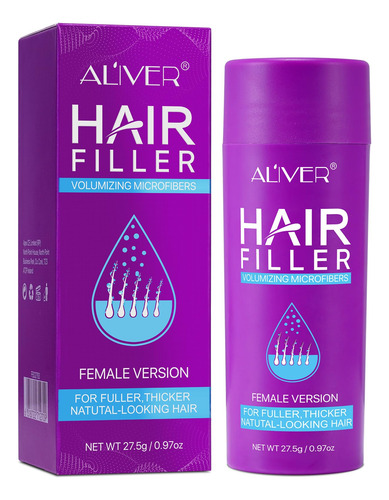 Fibras Para Cabello Aliver 27.5g Marrón Oscuro Volumen