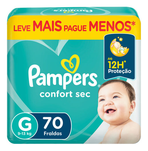 Fralda Pampers Confort Sec G 70 unidades