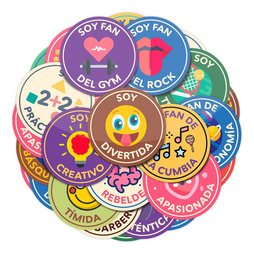 Kit Imprimible Soy... Stickers Para Definir Tu Identidad