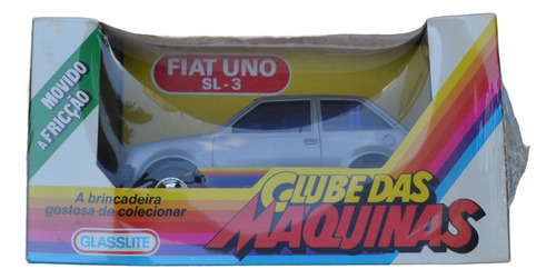 Veículo Miniatura Glasslite Clube Das Máquinas Fiat Uno Sl-3 Cinza