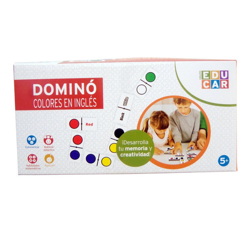 Domino Didactico De Madera Colores Ingles