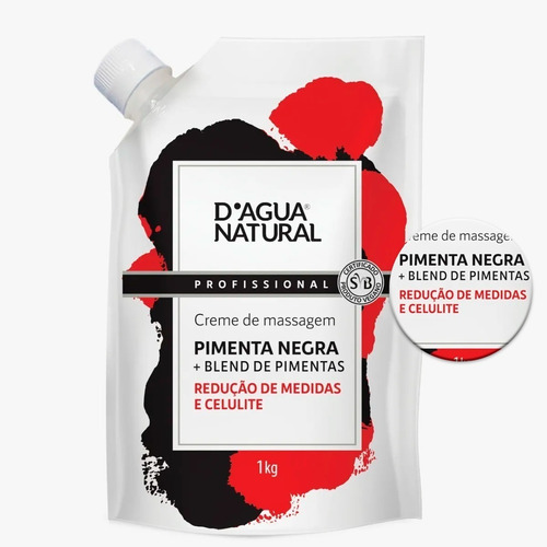 Creme De Massagem Redutor de Medidas Pimenta Negra Sachê 1kg