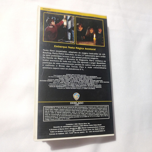 Vhs Harry Potter E A Pedra Filosofal - Dublado *reprodução (Usado)