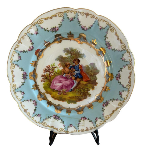 Plato Decorativo Porcelana Limoges Antiguo Impecable