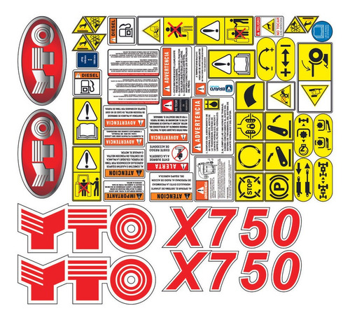 Calcomanias Yto X750 Tractor Agricola