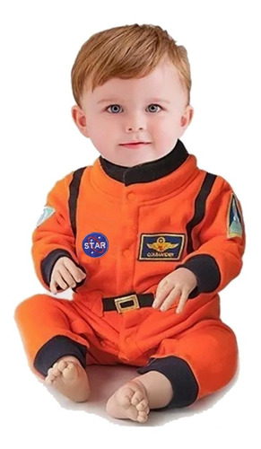 Imagem 1 de 10 de Fantasia Astronauta Bebe E Recém Nascido Body Traje Espacial