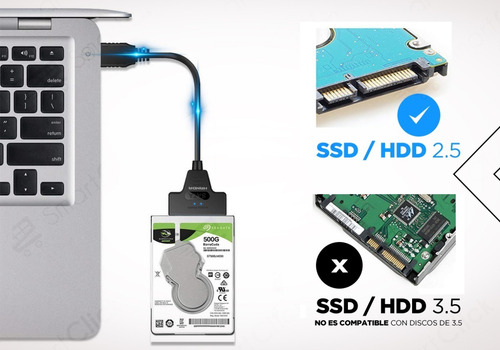 Imagen 2 de 10 de Cable Sata Usb 3.0 Adaptador Conversor Disco Hdd Ssd 2.5