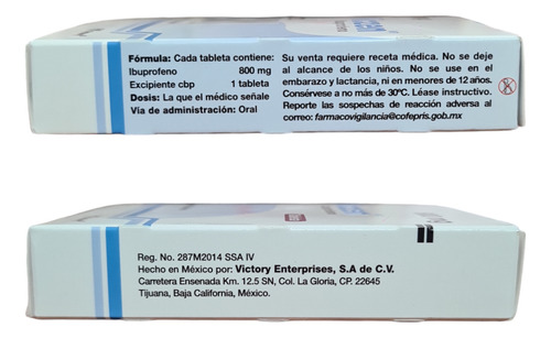 Viczen Ibuprofeno 800 Mg Con 20 Tabletas