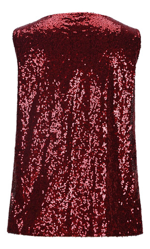 Top De Tirantes Con Cuello En V Brillante De Color Liso De A