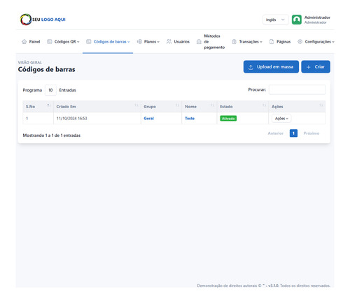 Gerador Qr Code + Código De Barras Saas Php
