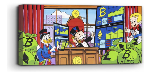 Cuadro Canvas Monopoly Bitcoin 140x70