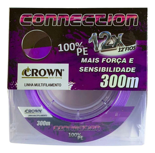 Linha Multifilamento Connection 12x Roxa 0,35mm 300m - Crown Cor Violeta