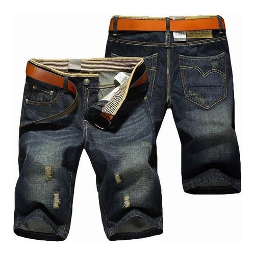 Bermudas Para Hombre Jeans Holgados De Talla Grande La Moda