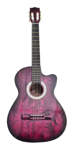 ¡ Guitarra Acústica Para Estudio Boquete Textura Rosado !!