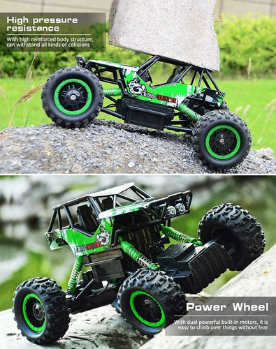 Double E 1:12 Escala Grande Rc Monster Truck Set Verde Y Azu