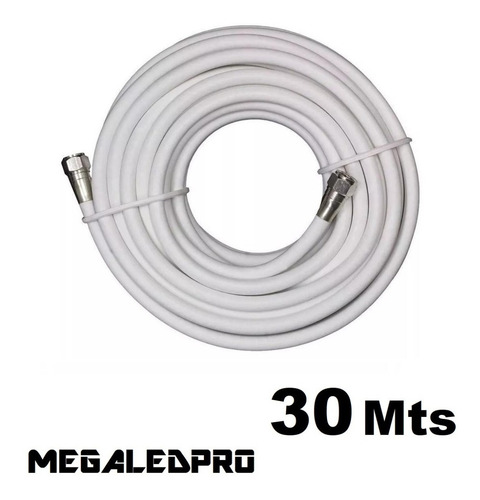 Imagen 6 de 6 de Cable Coaxial Rg6 Tv Cable 30 Mts Alta Calidad + Conectores