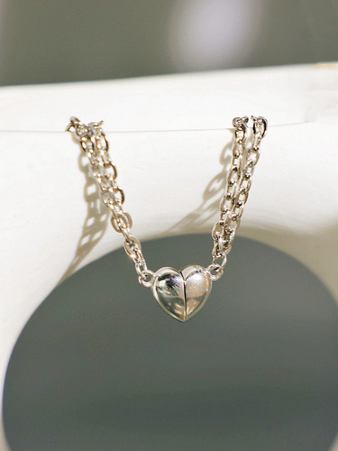 Pulseras Para Parejas Con Corazón Magnético De Acero