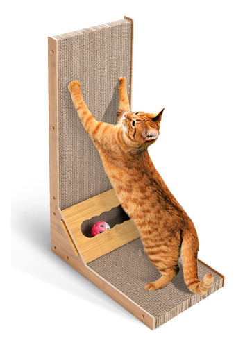 Docal Cat Scratcher Pad, L Shape Cat Scratching Board Cardbo