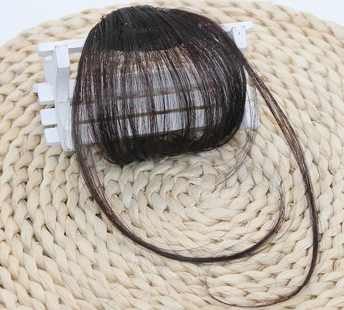 Flequillo Postizo Pelo Sintetico Natural Opaco Sutil Comodo Castaño Chocolate