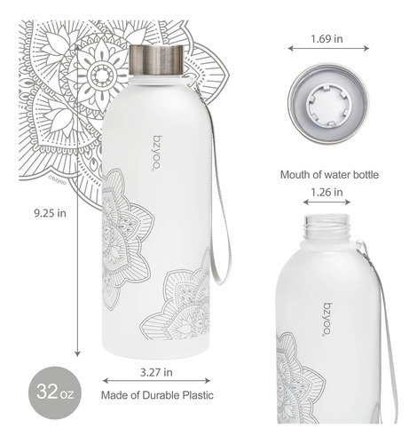 Bzyoo - Botella De Agua Con Marcador De Tiempo De 1 Litro, P