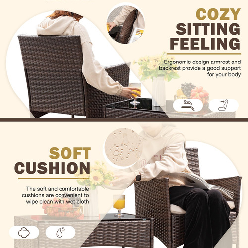 Juego De 4 Piezas De Muebles Para Patio Al Aire Libre Silla