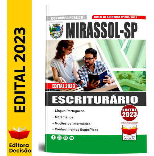 Apostila Mirassol Sp Escriturário Edital Atualizada Concurso