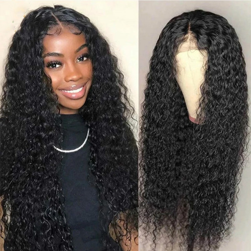 Peruca Feminina Afro Preta Longa Encaracolada